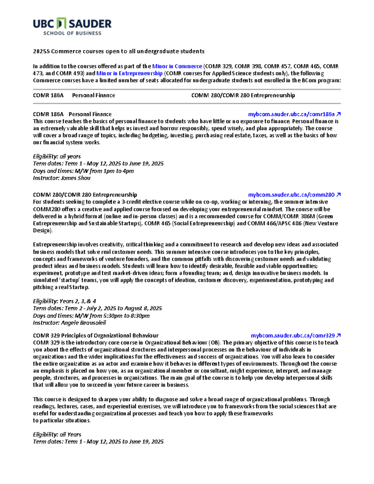 2025S Commerce Courses for All Undergraduates: Overview and Details ...