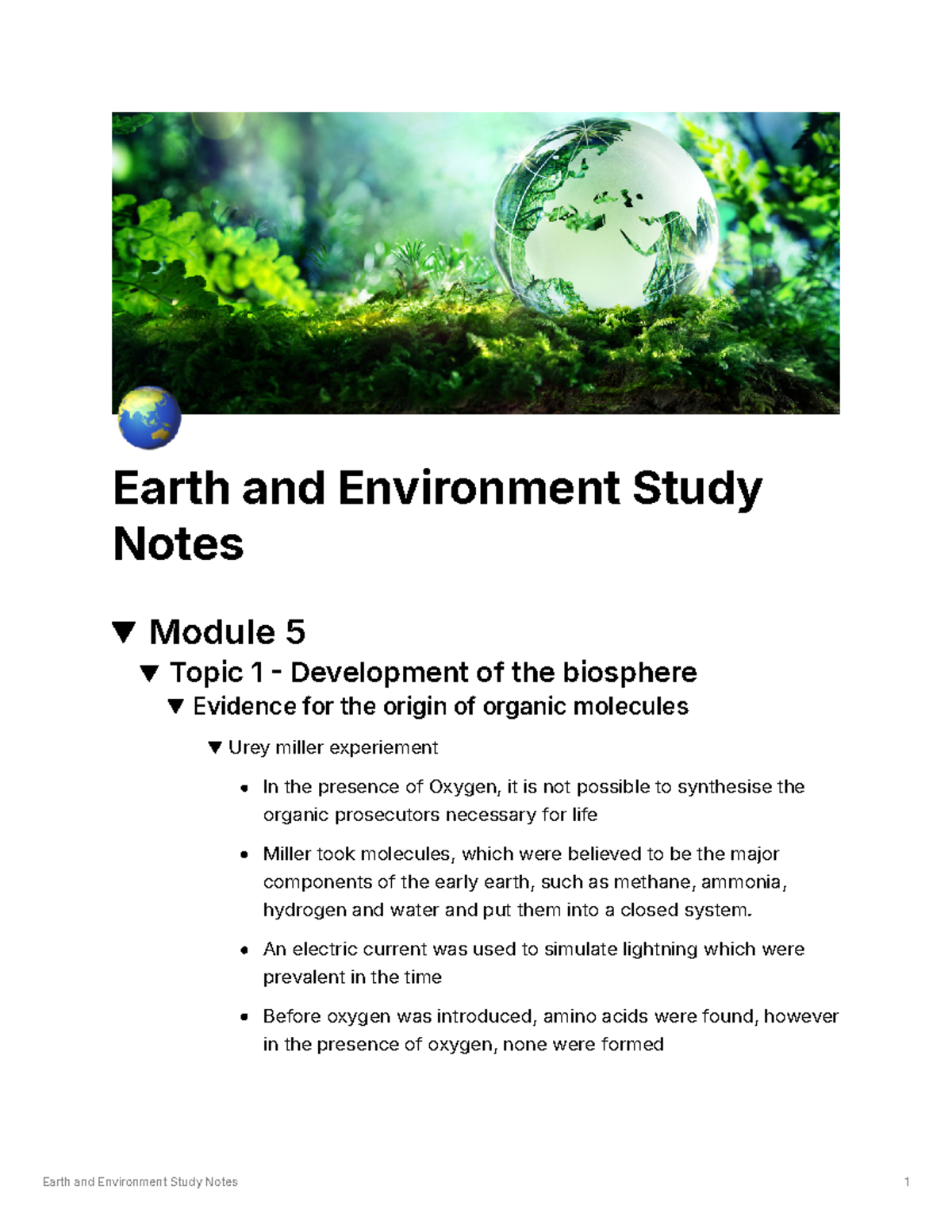 EES 101 Final Exam Notes: Earth and Environment Studies Overview - Studocu