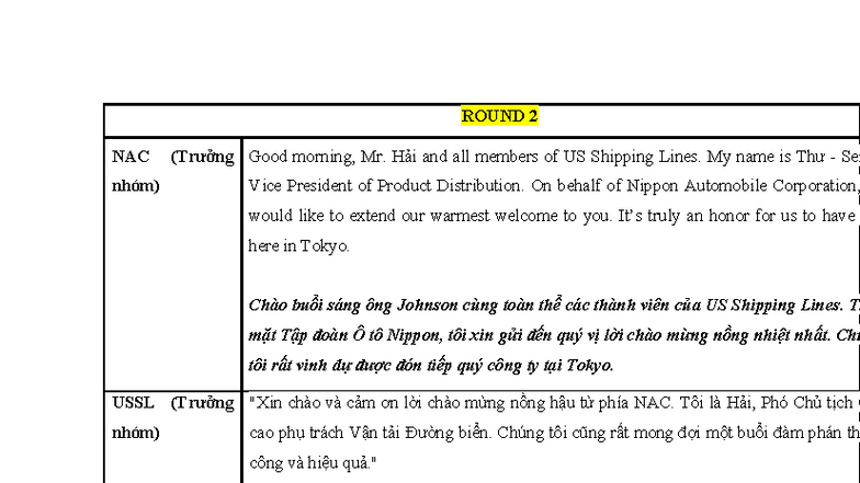 NAC Round 2 Negotiation Script: US Shipping Lines Meeting - Studocu