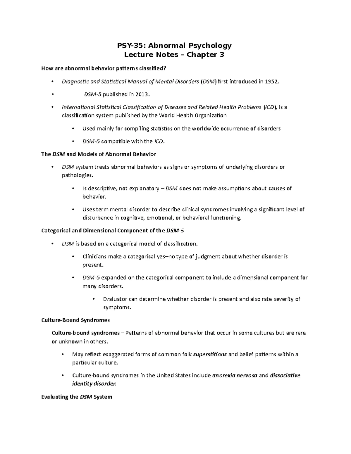 Chapter 10 Lecture Notes - Disorders Involving Gender and Sexuality ...