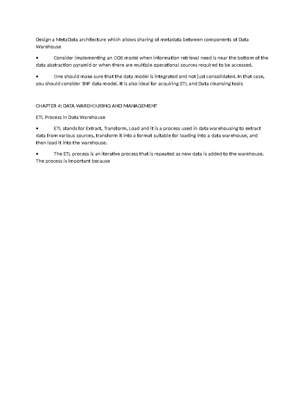 Design a Meta Data architecture which allows sharing of metadata ...
