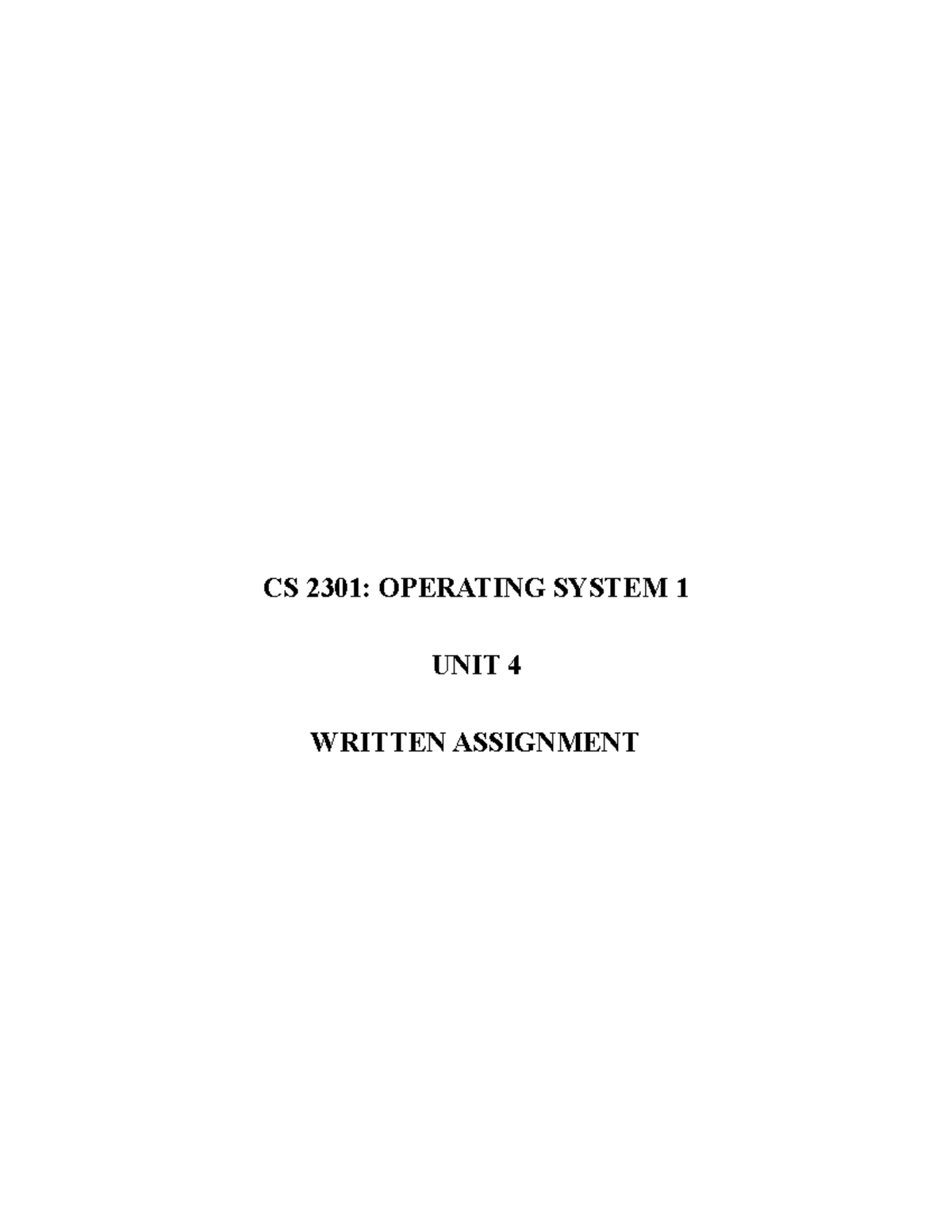 CS 2301 Unit 4 Written Assignment: Understanding Multiprocessors - Studocu