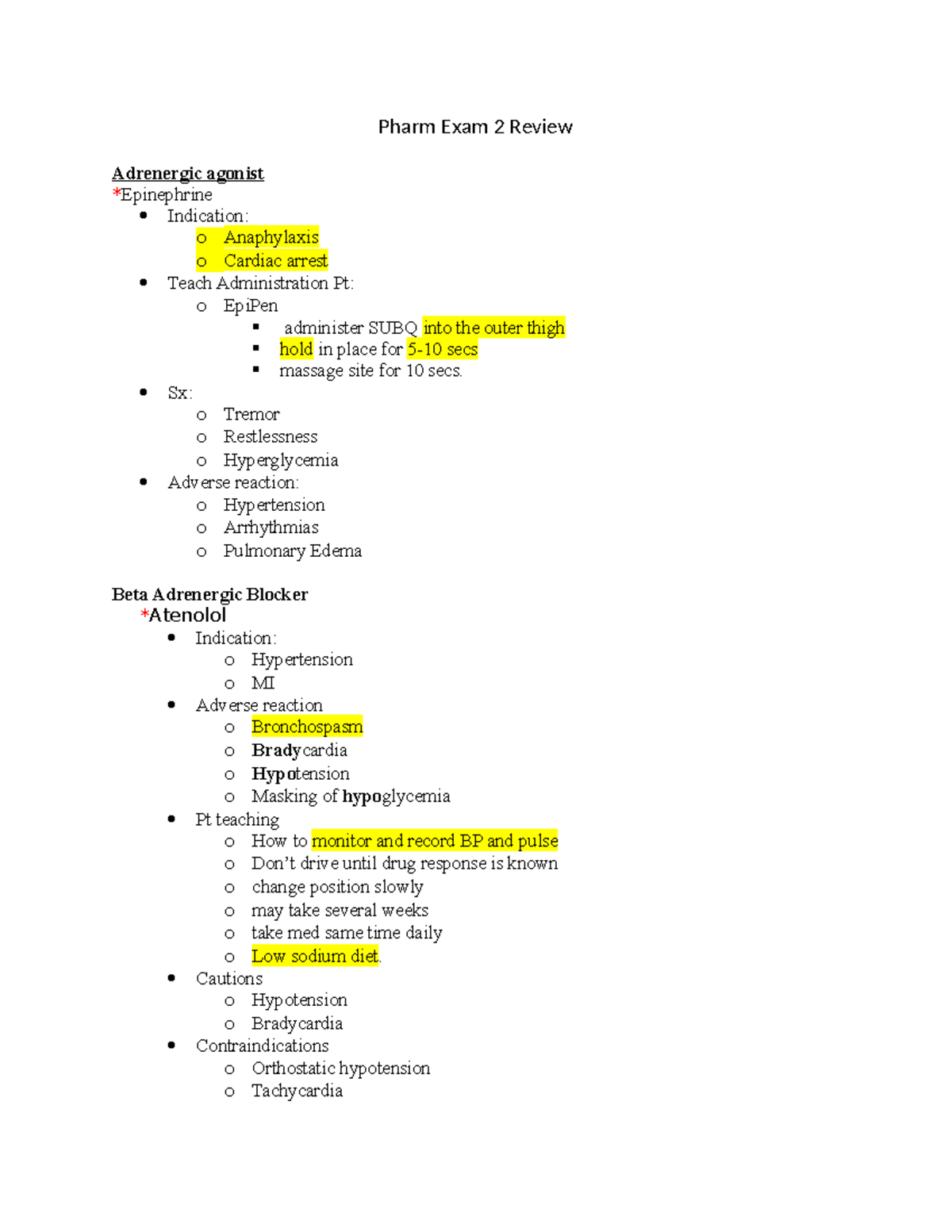 Pharm Exam 2 - Comprehensive Notes and Review Guide - Studocu