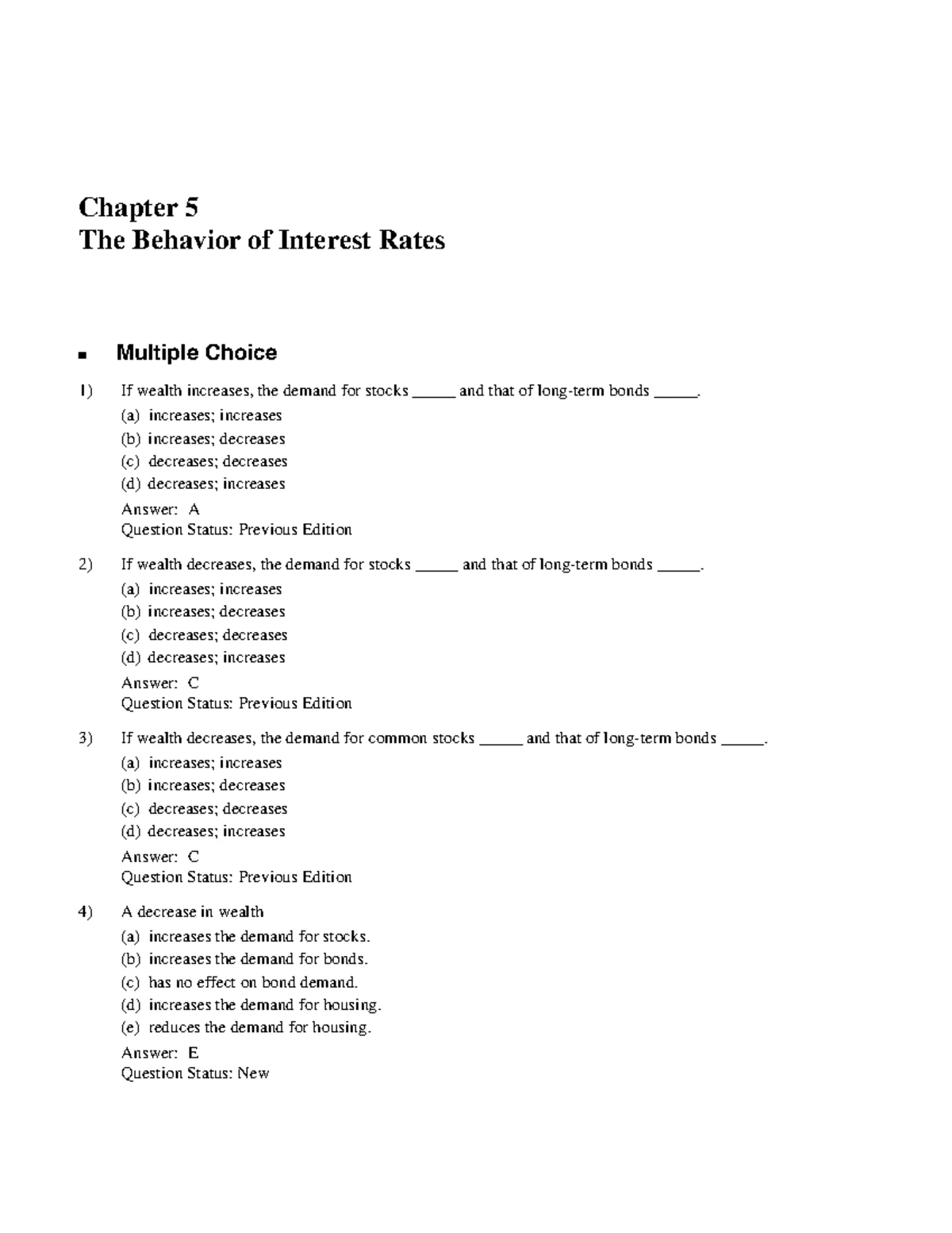Chapter 5 Problems: Investment Portfolios & Interest Rate Analysis ...