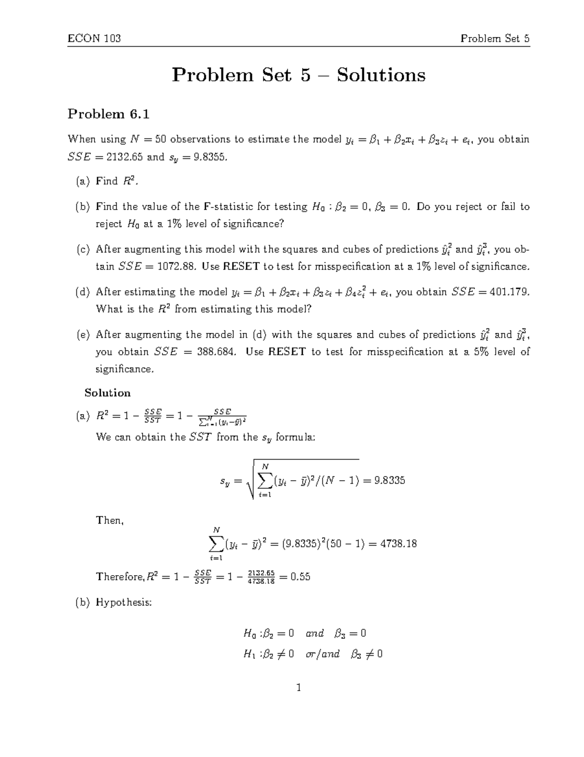 Hw5 Solutions - Advanced Statistical Analysis HW5 - Studocu