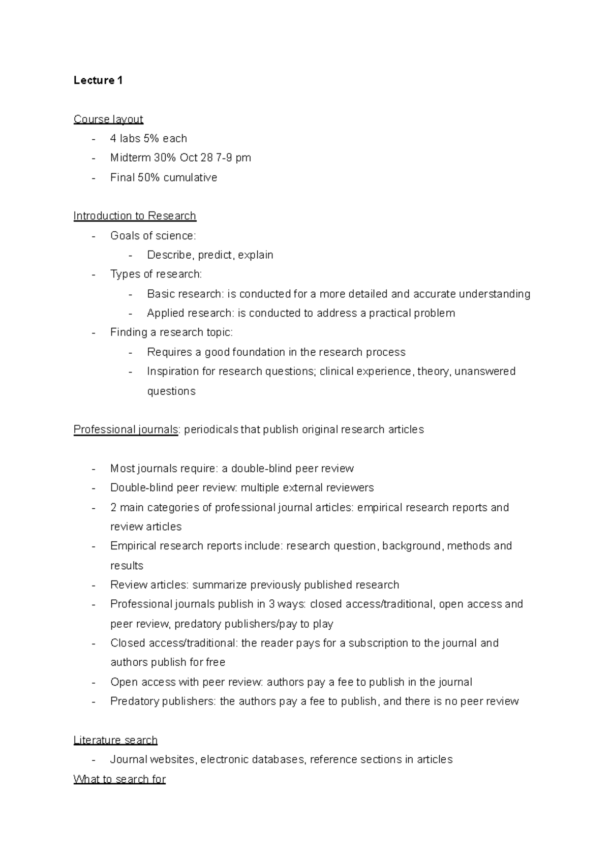 2032 Research Design: Lecture 1 Notes on Course Layout & Topics - Studocu