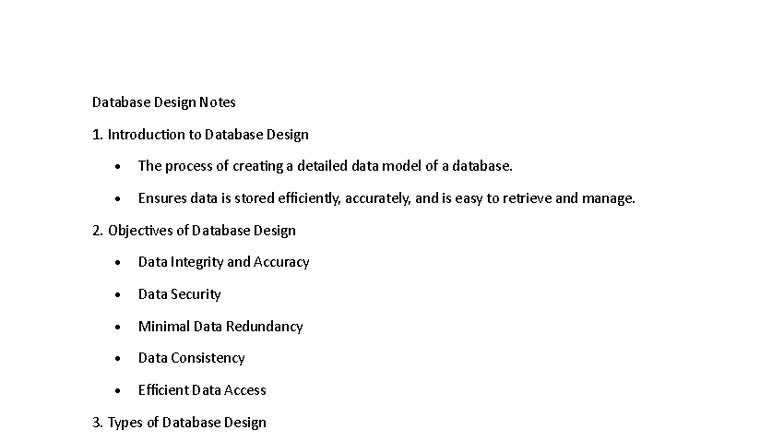 Database Design Notes: Key Concepts and Steps in DB Design - Studocu