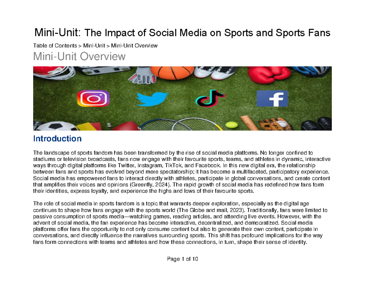 The Impact of Social Media on Sports Fandom: A Comprehensive Analysis ...