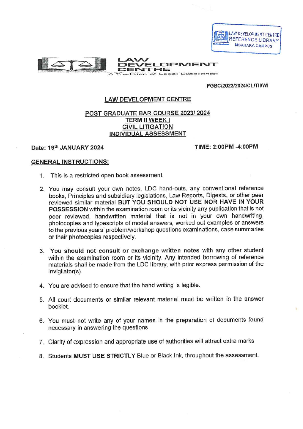 Civil IA 2nd Term - Exam questions and approach - LAW DEVELOPMENT ...