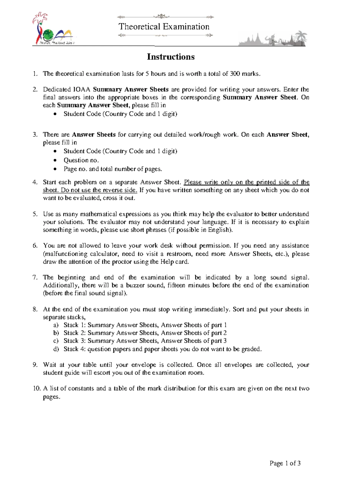 IOAA Q 2019 - Theory Problem Sheet on Astronomical Events and Concepts ...