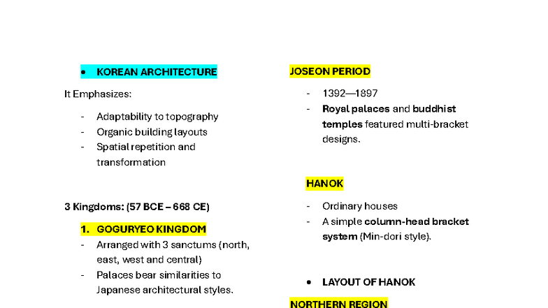KOREAN ARCHITECTURE: Key Elements and Historical Overview (HIST 101 ...