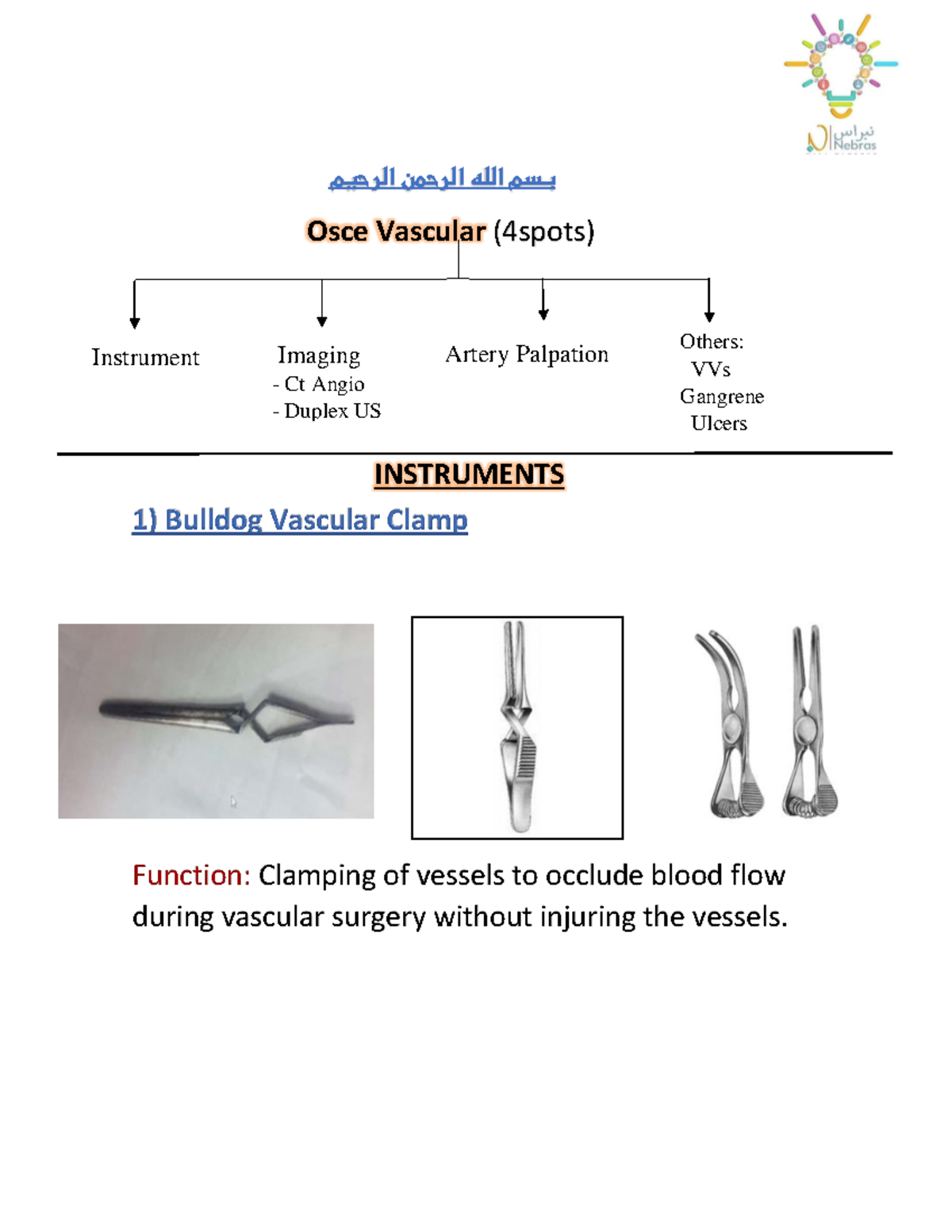 Vascular osce - pharmaceutics - بسم الله الرحمن الرحيم Osce Vascular ...