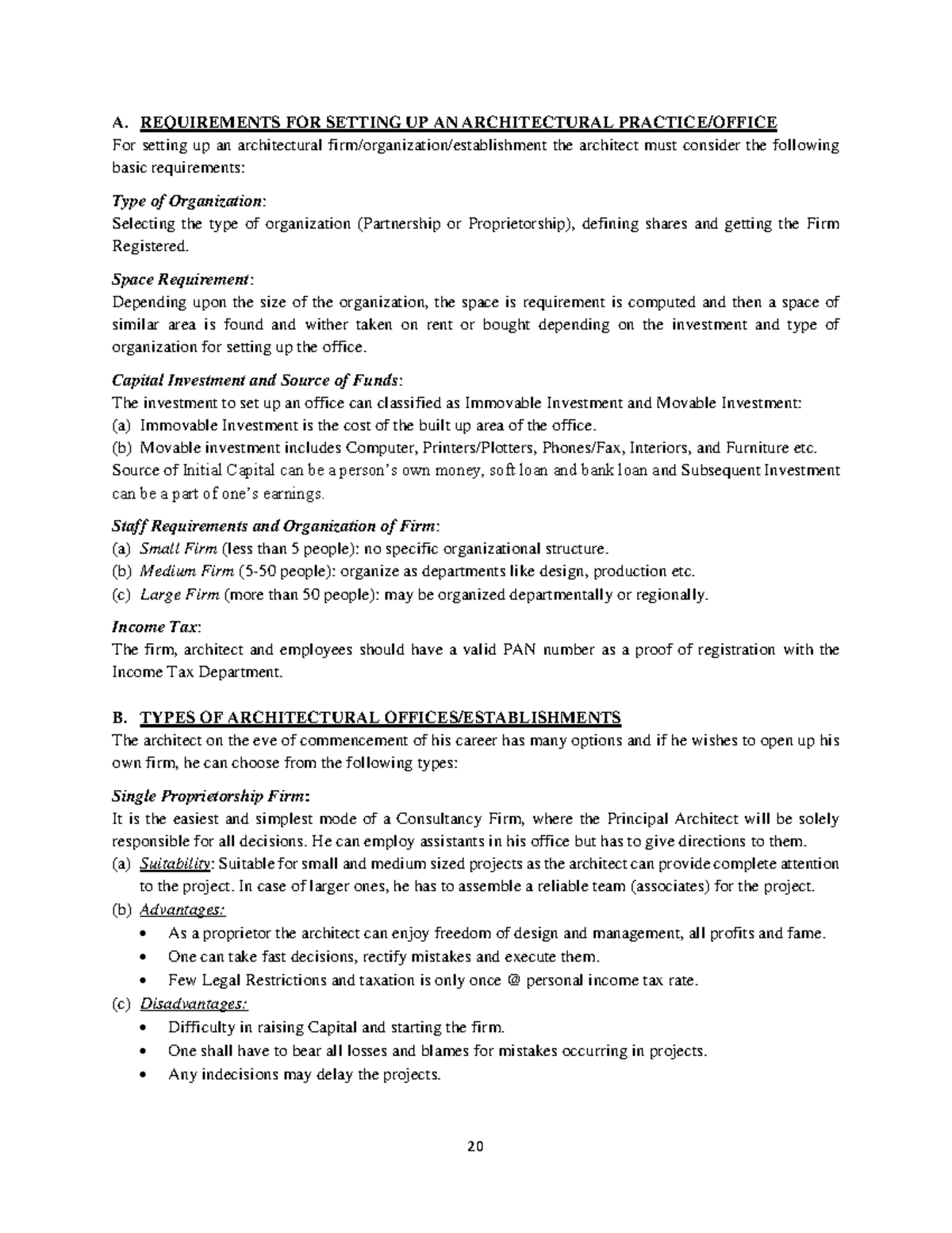 4. Requirements for Establishing an Architectural Office - Studocu