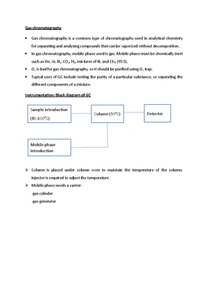 Gas Chromatography - Study Notes & Assignments - Studocu