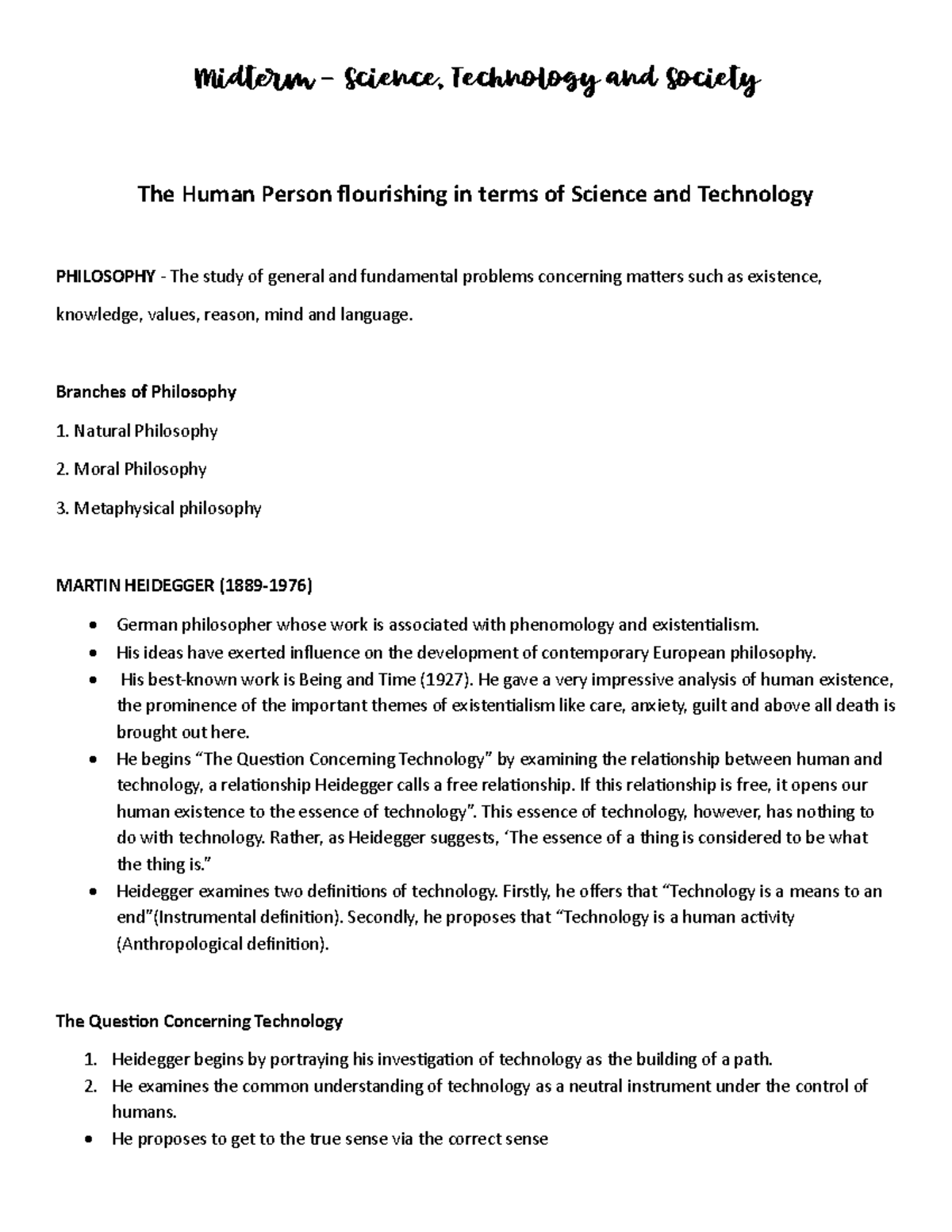 STAS Midterm Review: Summary of Science, Technology, and Society - Studocu