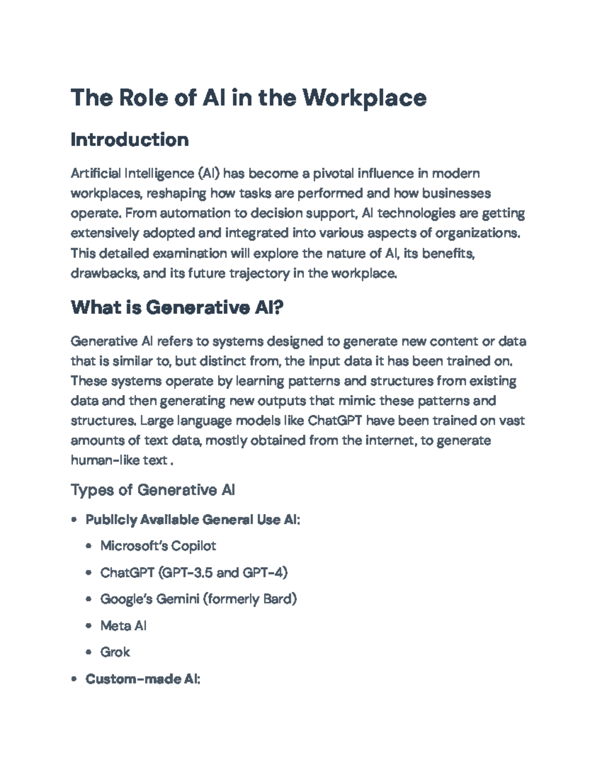 The Role of AI in the Workplace: Benefits, Challenges, and Future ...