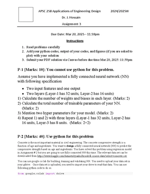 APSC 258 Applications of Engineering Design Assignment 1 solutions ...