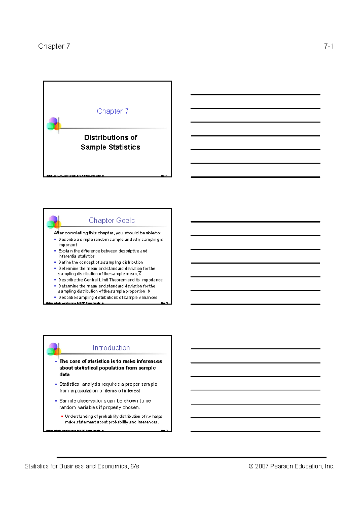 Chapter 7: Distributions of Sample Statistics - Statistics for Business ...