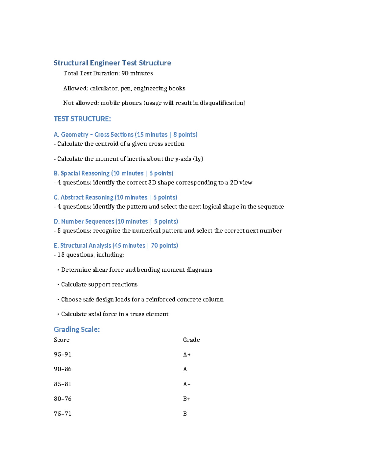 Structural Engineering Test Structure: Exam Details & Format - Studocu