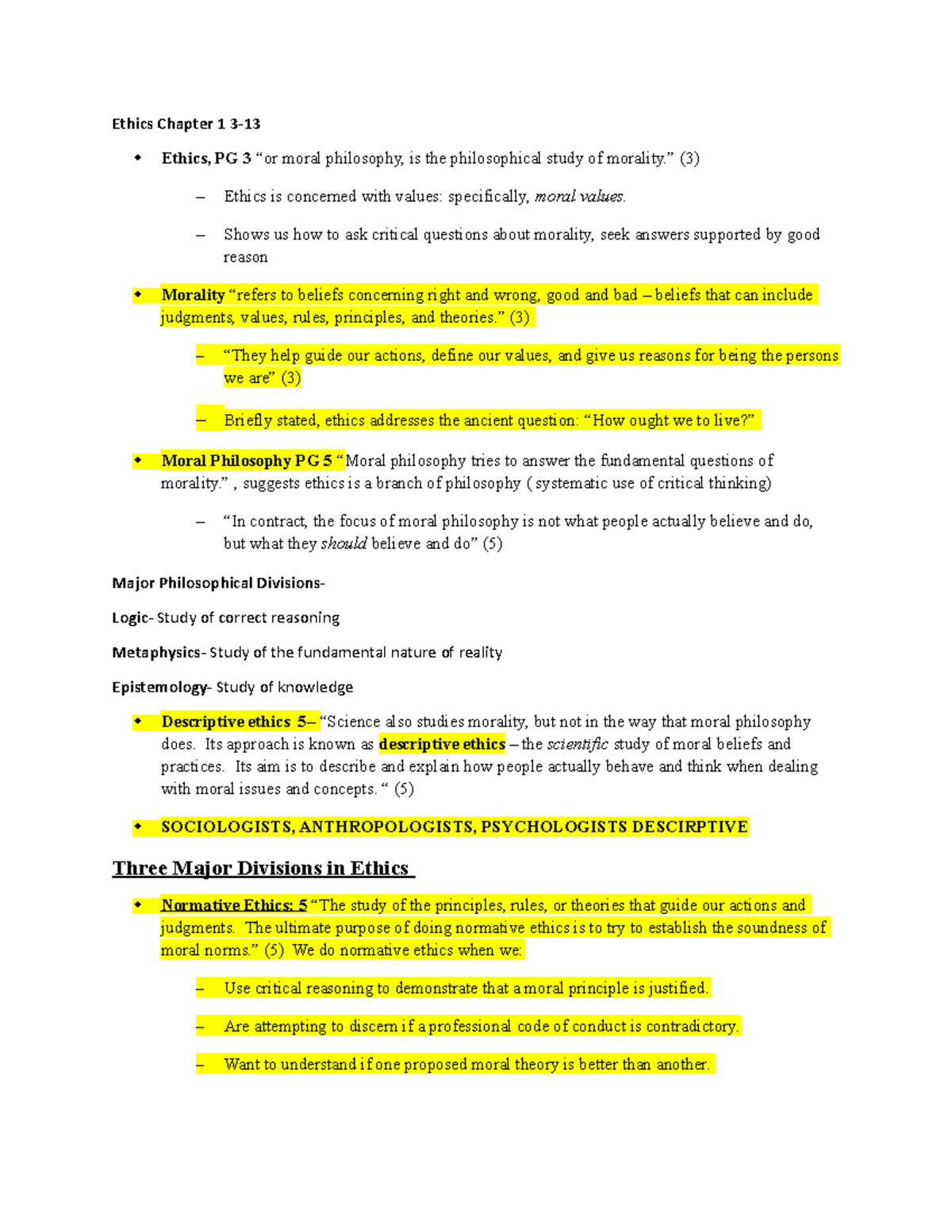 Ethics 101: Key Concepts & Insights for Exam 1 Preparation - Studocu