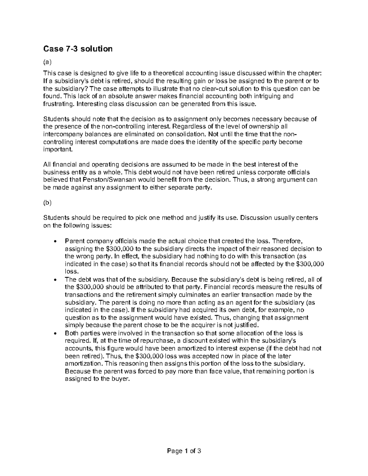 Case Study 7-3: Debt Retirement Assignment Dilemma - Studocu