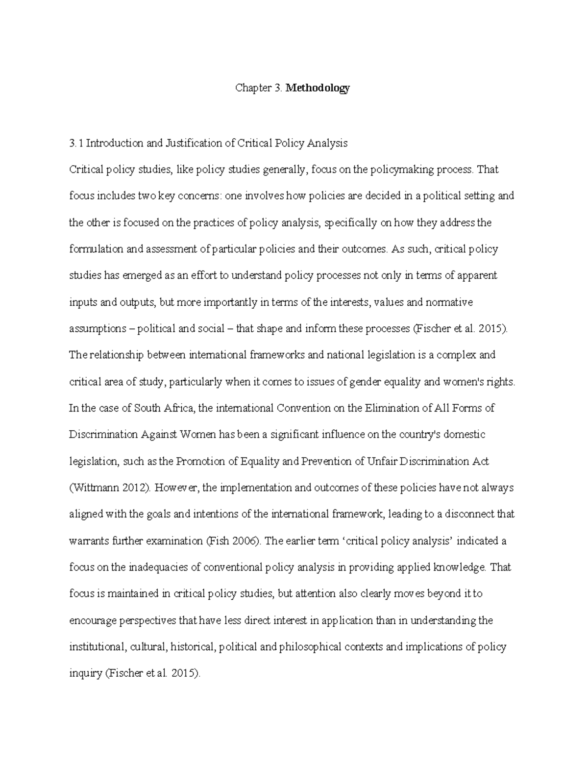 Methods - Critical Policy Analysis of CEDAW and PEPUDA Integration ...