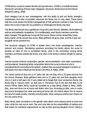 Analysis of the Calgary Family Assessment Model in Chronic Illness Care ...