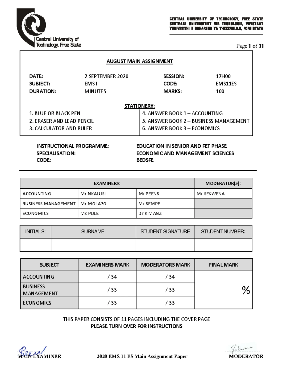 LNG11ES m s1 2017 - Languages11es - EMS11ES - Studocu