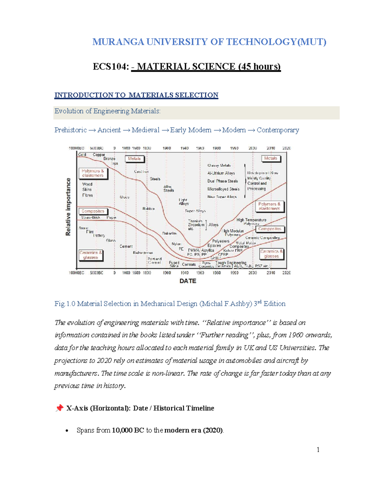 Intro to Materials Selection: ECS 104 Material Science Notes - Studocu