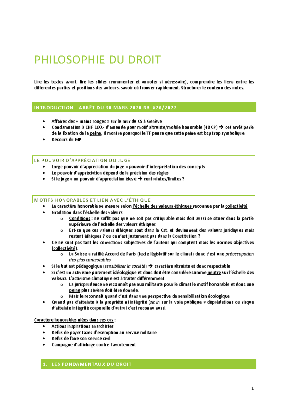 PHIL 101: Notes de Cours sur la Philosophie du Droit et ses Fondements ...