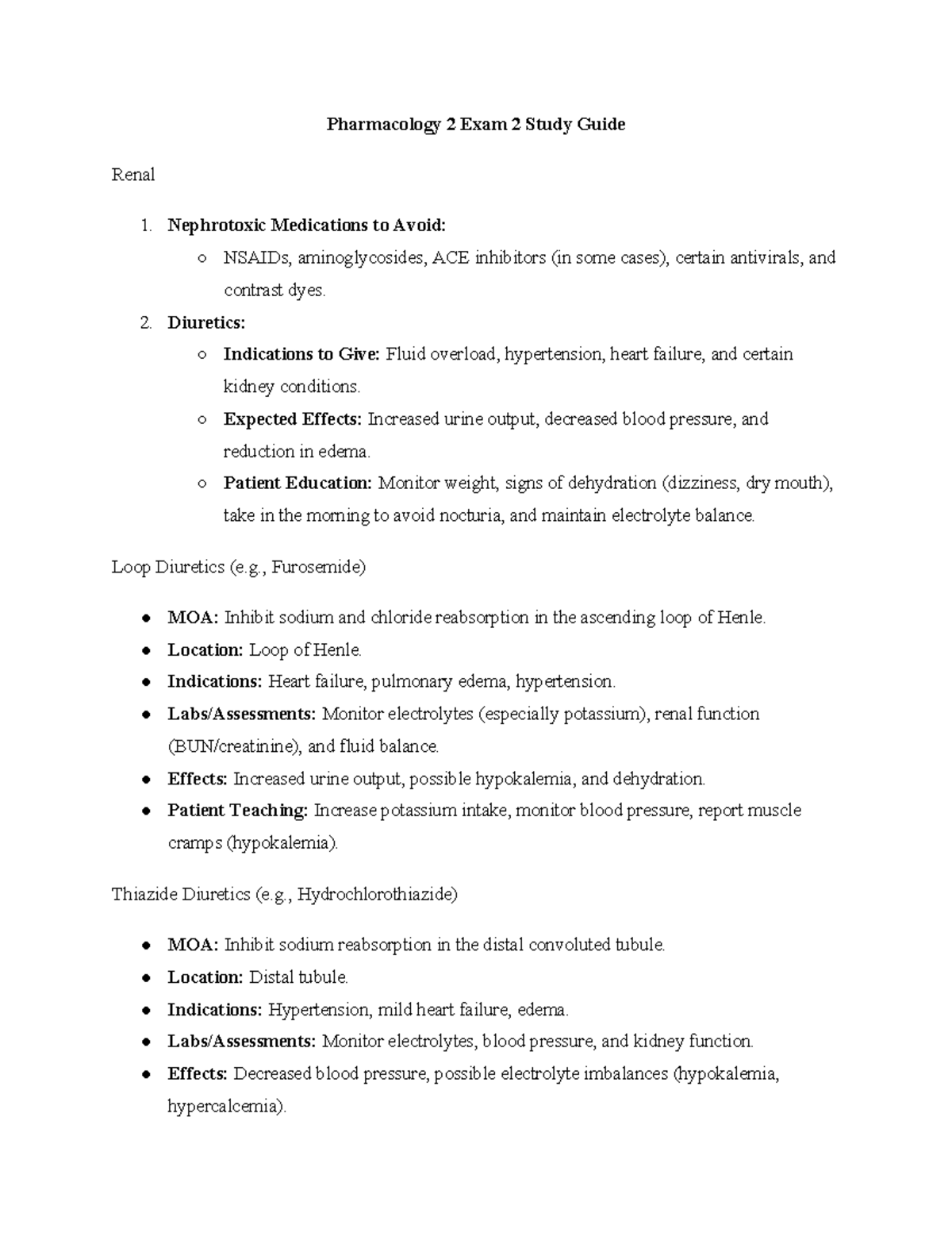 Pharm 2 Exam 2 Study Guide: Key Concepts in Pharmacology - Studocu