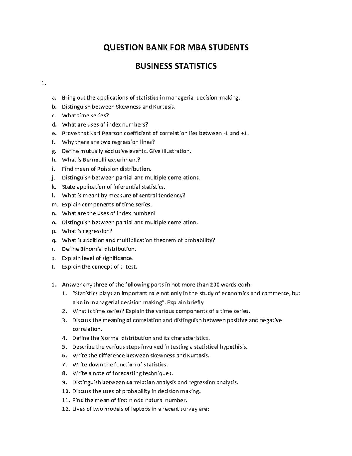 Question BANK FOR MBA Students - QUESTION BANK FOR MBA STUDENTS ...