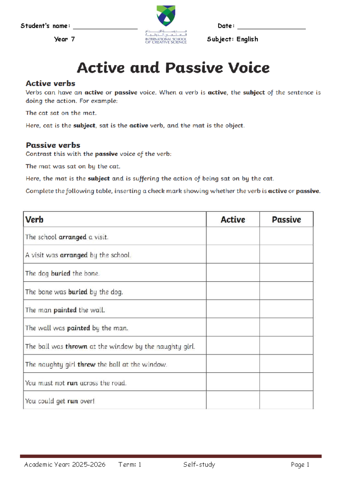SPaG Review Pack - Year 7 Term 1 Activities and Answers - Studocu