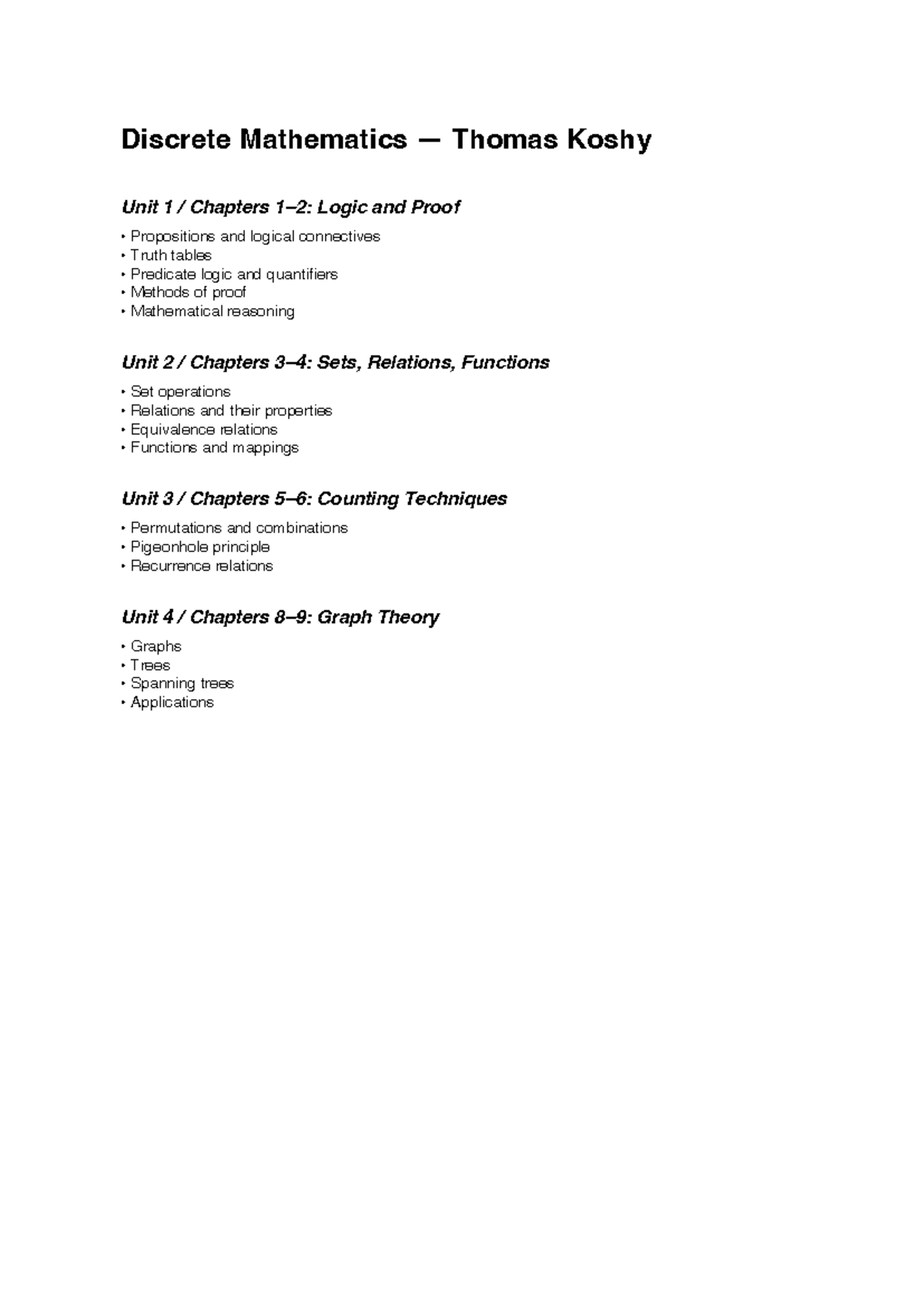 MCA Chapterwise Study Guide: OOP, DBMS, OS, and Discrete Math - Studocu