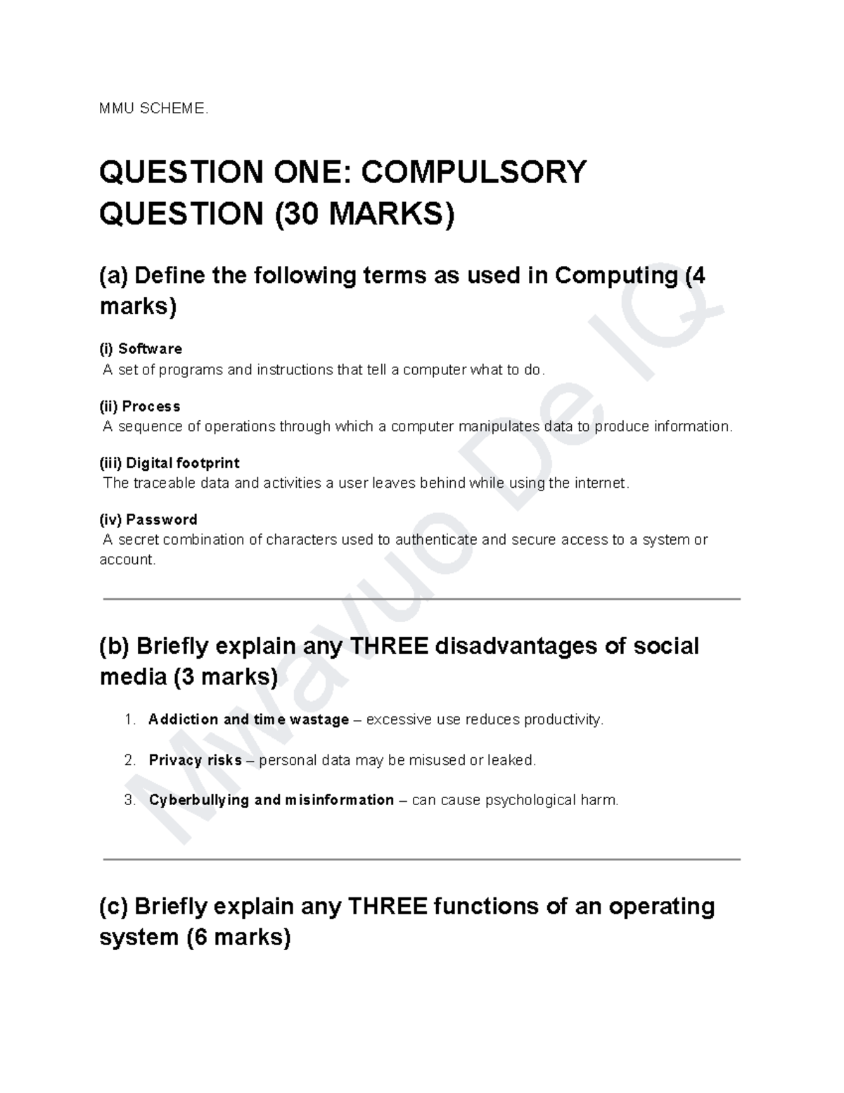 MMU 111 - Computing Concepts and Digital Communication Notes - Studocu