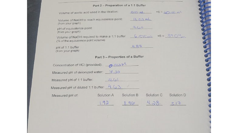 Chem 101 Lab: Buffer Preparation and Properties Analysis - Studocu