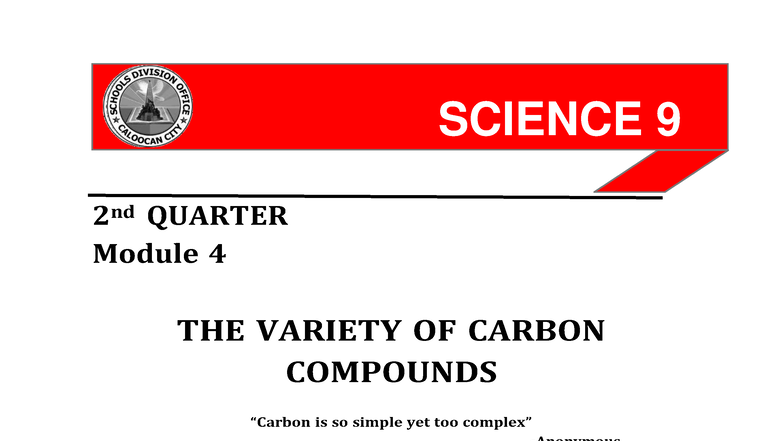 Science 9 Q2 Module 4: Understanding Carbon Compounds - Studocu