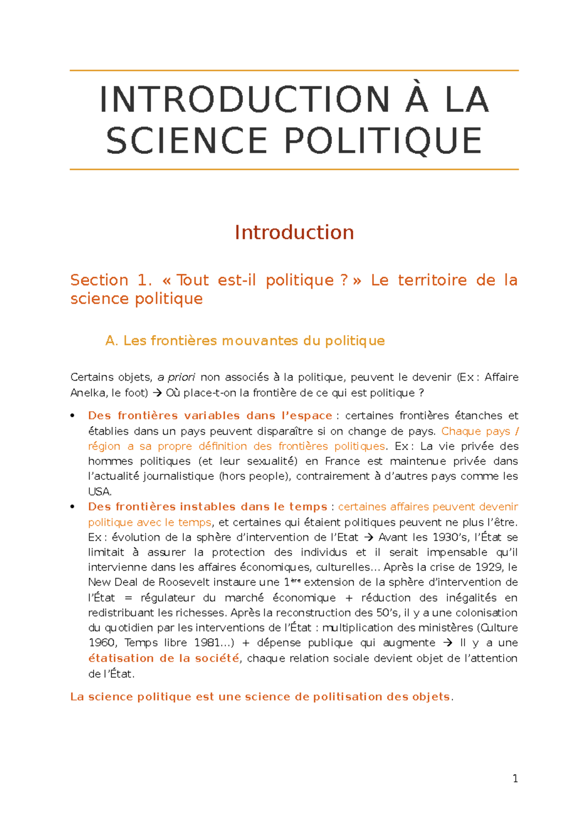 Fiche L1 SC PO Introduction à la science politique (Latte ...