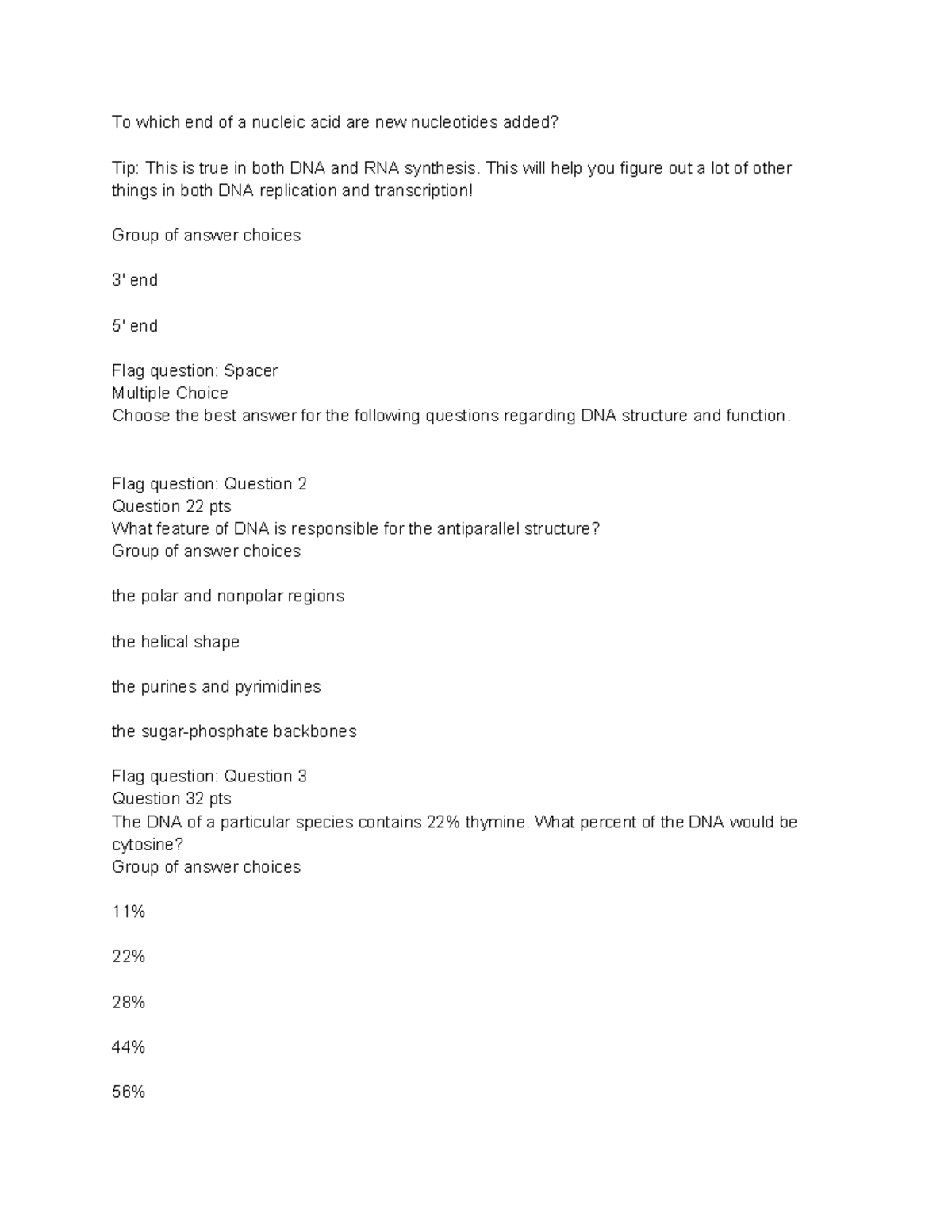 DNA Structure and Function: Key Concepts and Exam Review (BIO101) - Studocu
