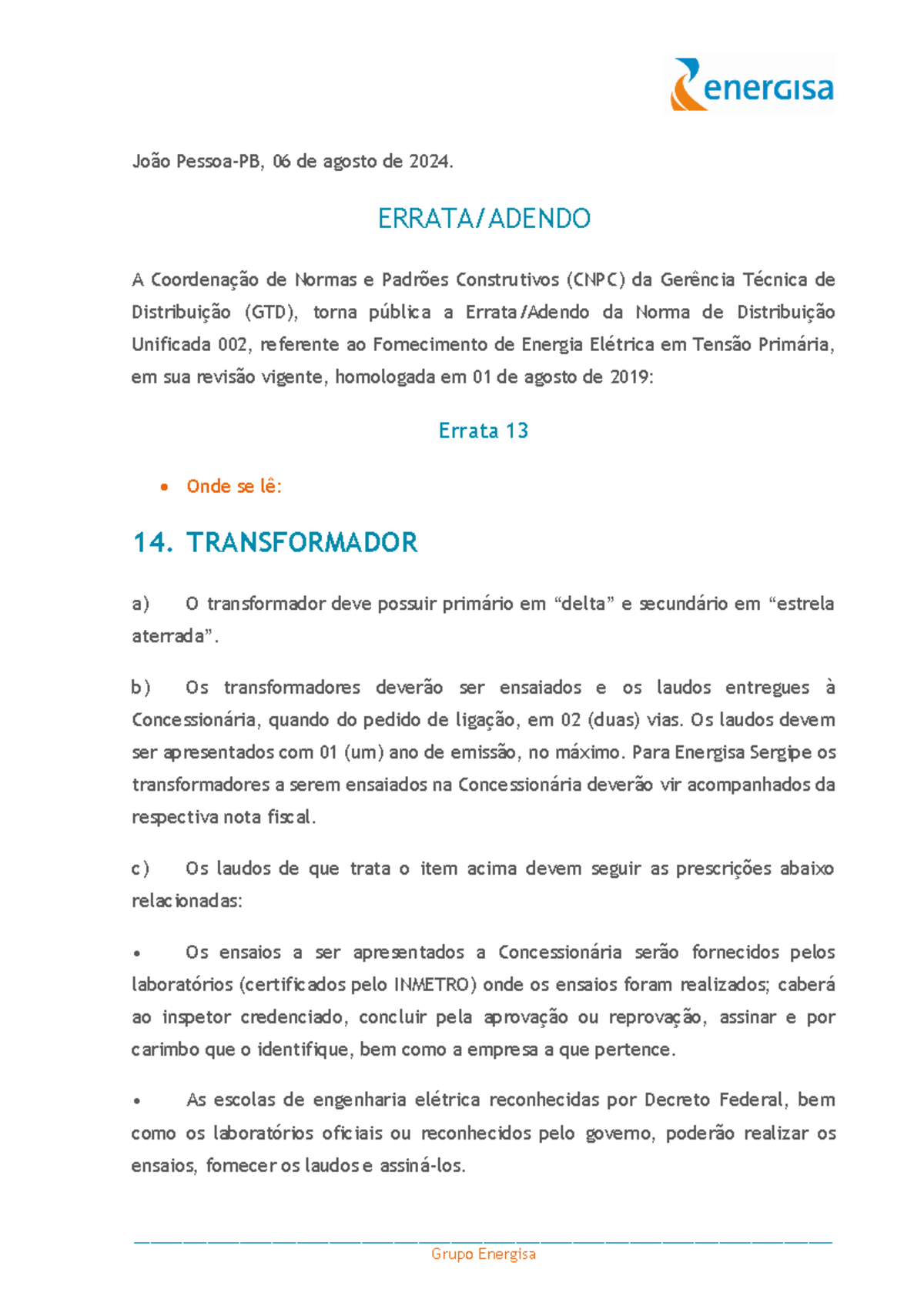 Ndu 002 Fornecimento De Energia Elétrica Em Tensão Primária Studocu