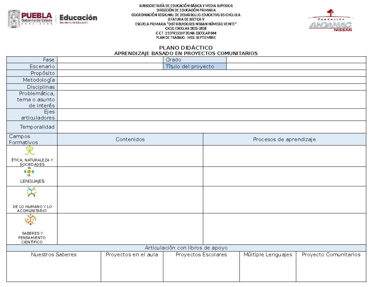 Plan de Trabajo: Proyectos Comunitarios - Septiembre 21EPR1529P - Studocu