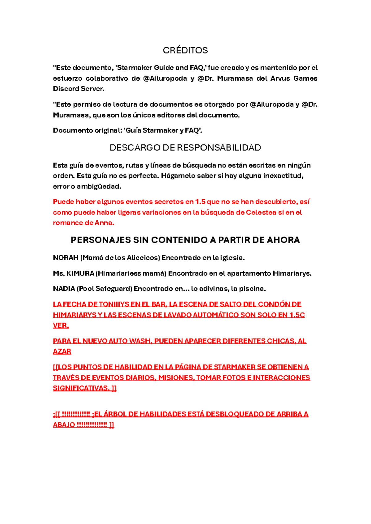 Guía Completa de Starmaker Story (Guía y FAQ) - Document Preview