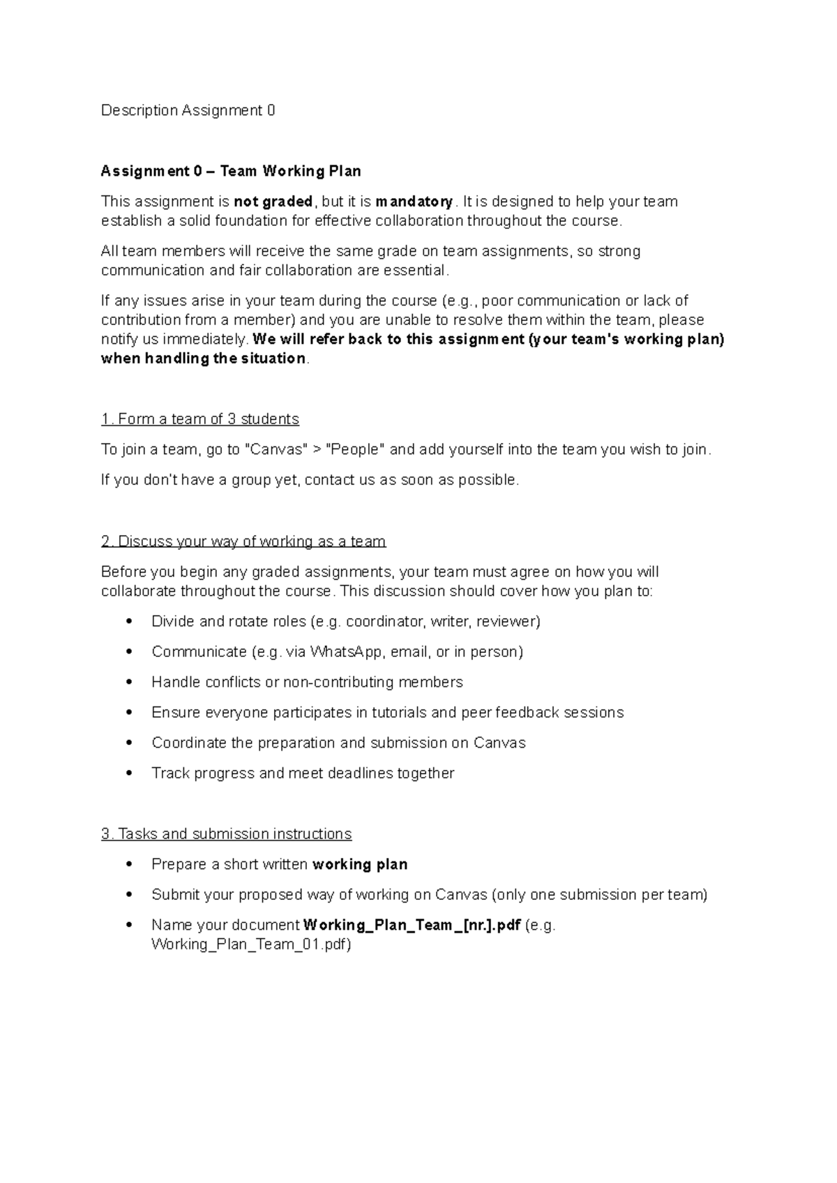 Team Collaboration Plan for Assignment 0 - Studeersnel