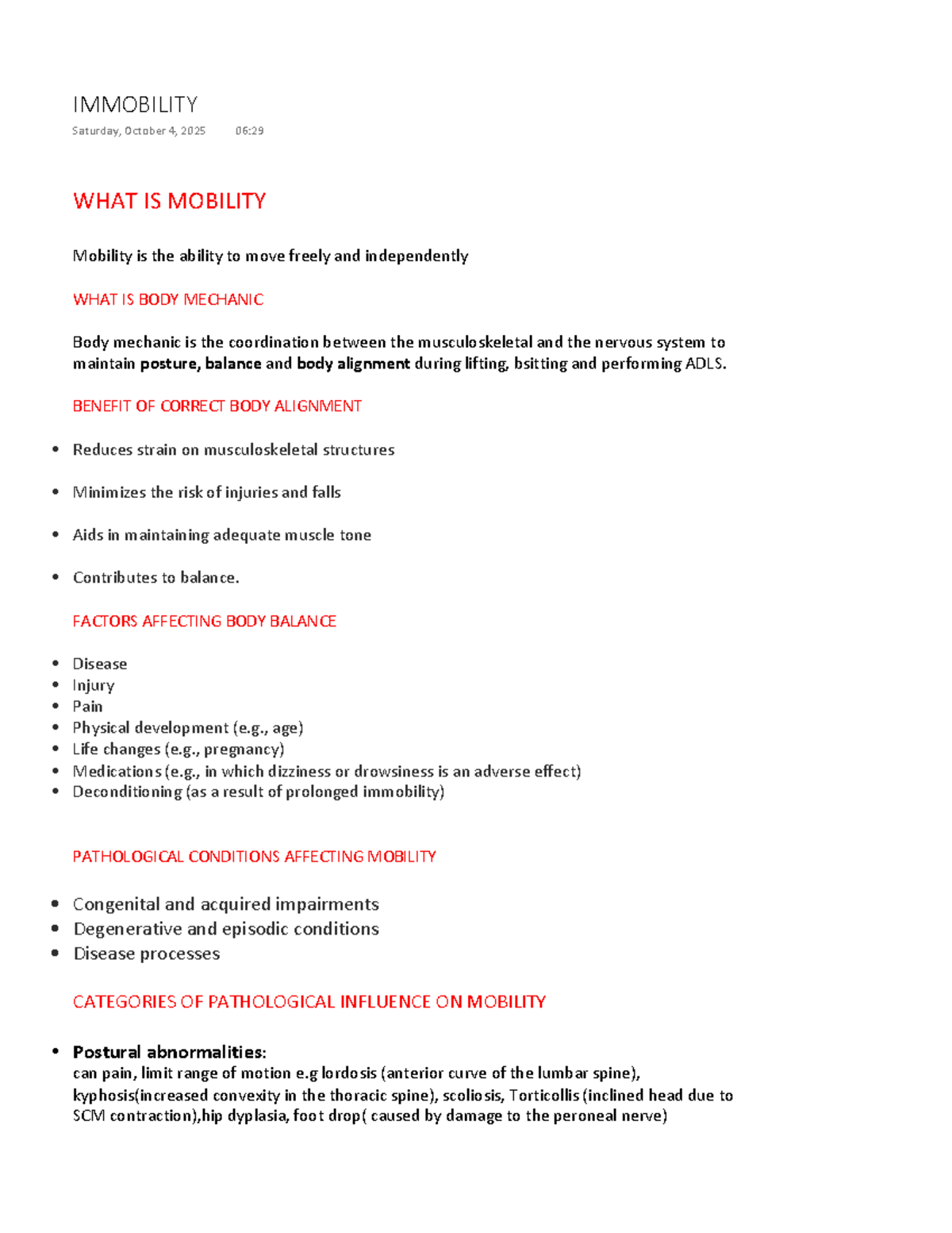 NURS 101: Understanding Mobility and Body Mechanics in Patient Care ...