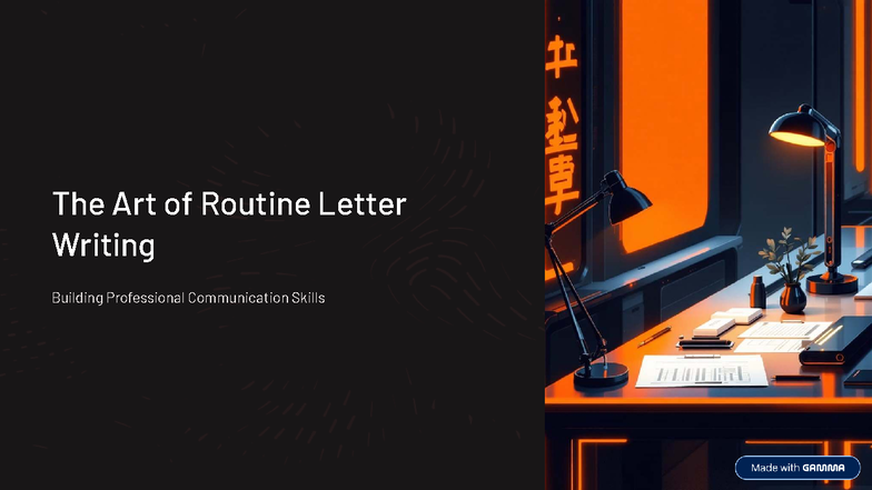 The Art of Routine Letter Writing: Building Pro Comm Skills - Studocu