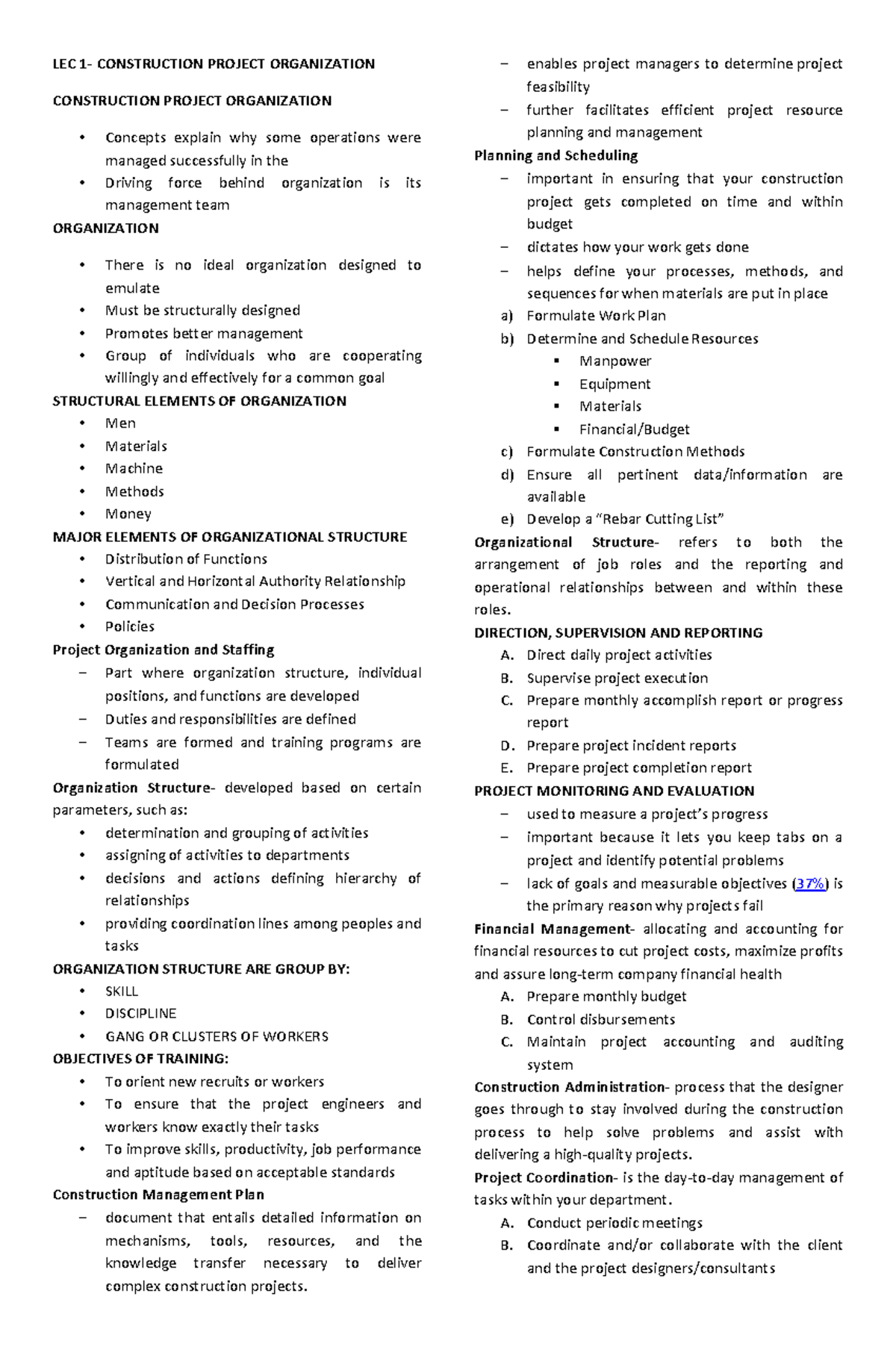 Inbound 8056203797064215968 - LEC 1- CONSTRUCTION PROJECT ORGANIZATION ...