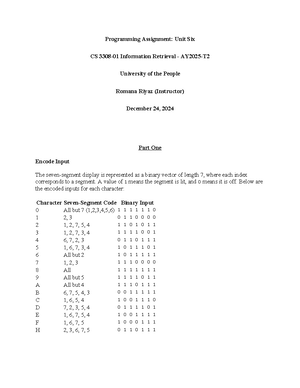 CS 4407 Unit 4 Programming Assignment - University of the People CS ...