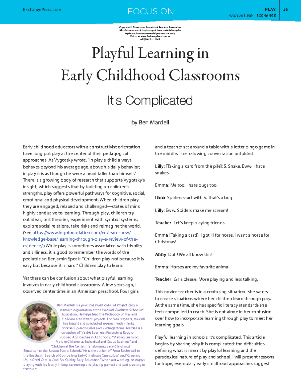 ECE 101: Navigating the Complexities of Playful Learning - Studocu