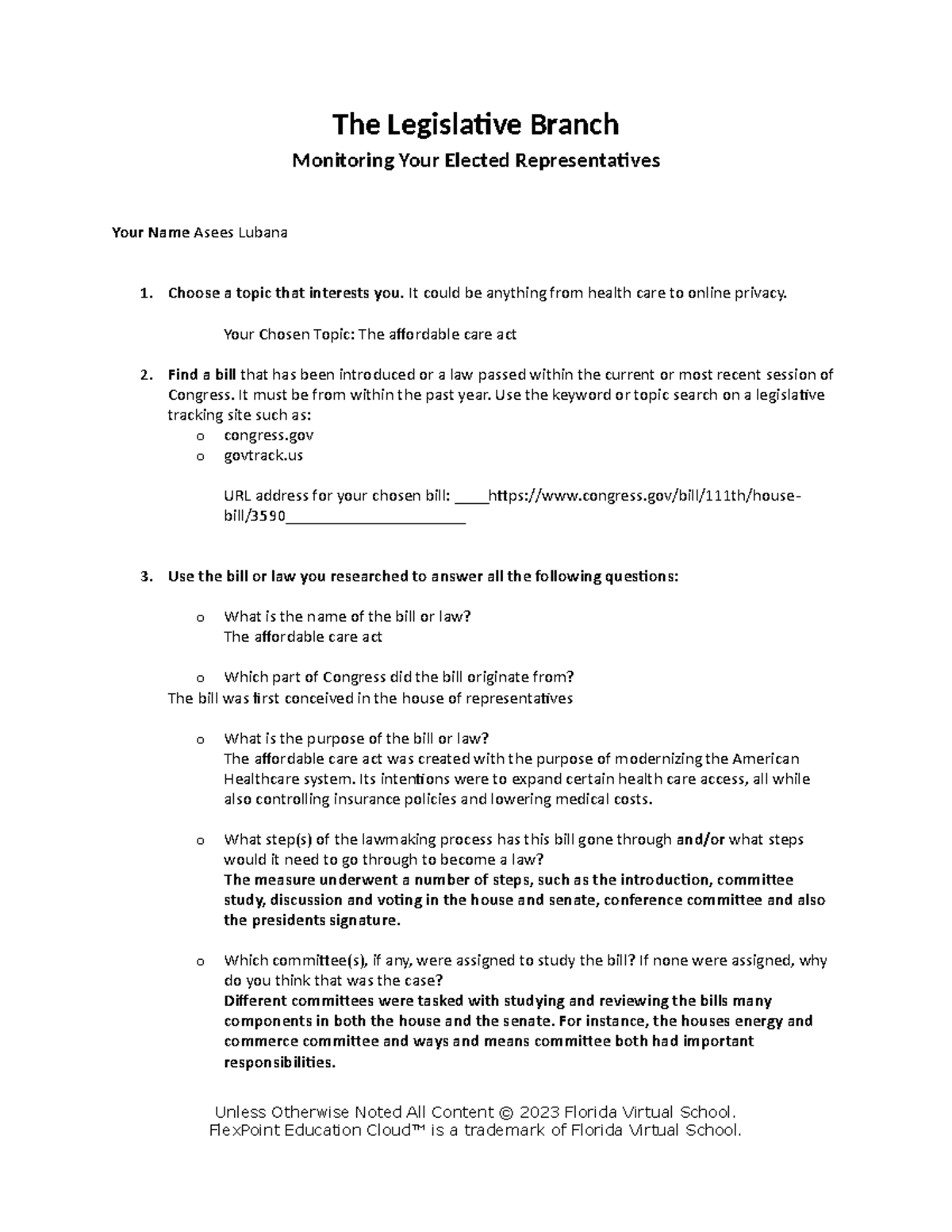 02.02 legislative branch - The Legisla+ve Branch Monitoring Your ...