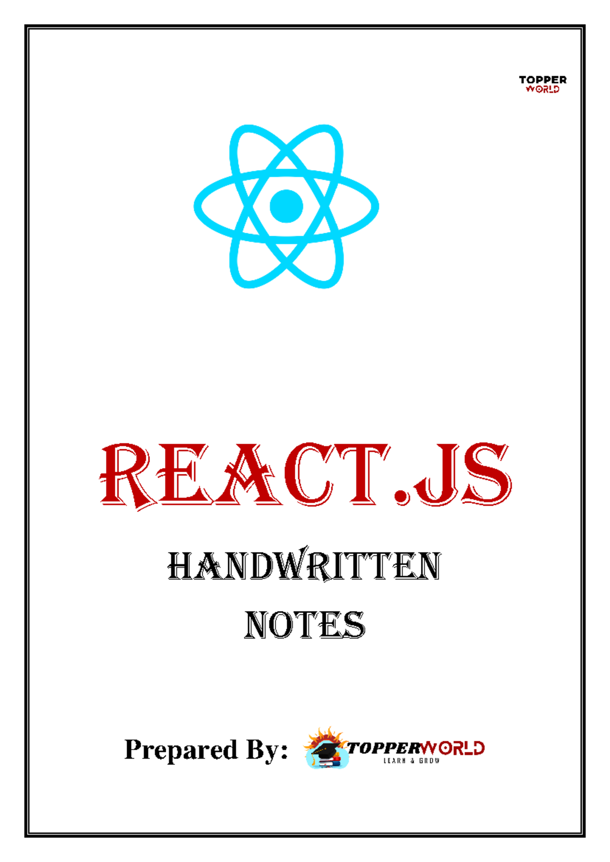 KOX 8 React.js Handwritten Notes for TOPPERWORLD Class - Studocu